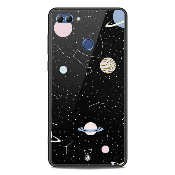 Space Series Soft Phone Case - Premium Glass Case - Design 1 - Huawei Y9 2018