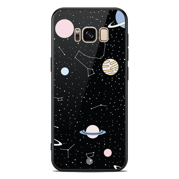 Space Series Soft Phone Case - Premium Glass Case - Design 1 - Samsung Galaxy S8