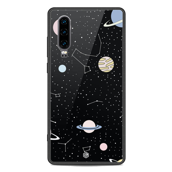 Space Series Soft Phone Case - Premium Glass Case - Design 1 - Huawei P30