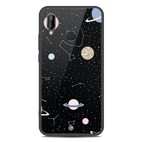 Space Series Soft Phone Case - Premium Glass Case - Design 1 - Huawei P20 Lite