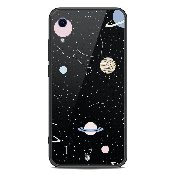 Space Series Soft Phone Case - Premium Glass Case - Design 1 - Huawei Honor 8A