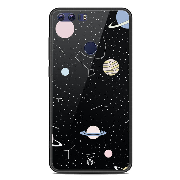 Space Series Soft Phone Case - Premium Glass Case - Design 1 - Huawei Honor 8