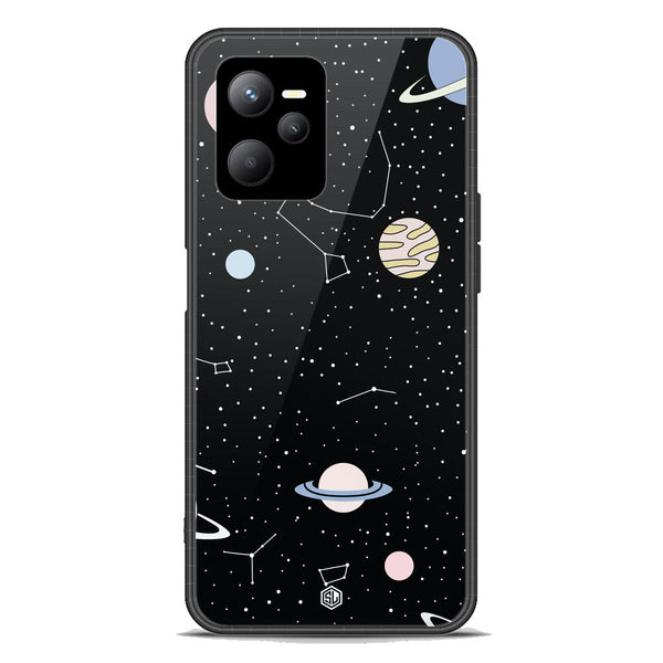 Space Series Soft Phone Case - Premium Glass Case - Design 1 - Realme V25