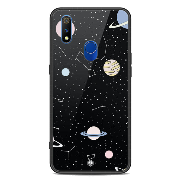 Space Series Soft Phone Case - Premium Glass Case - Design 1 - Realme 3 Pro