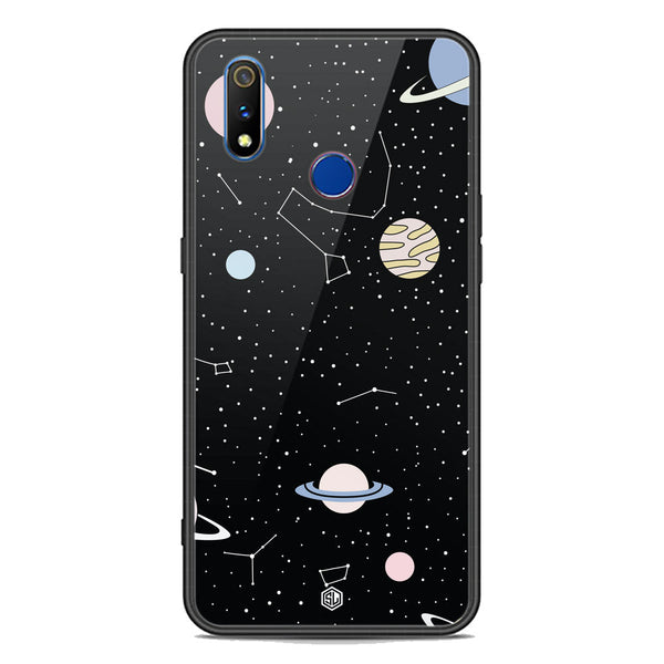 Space Series Soft Phone Case - Premium Glass Case - Design 1 - Realme 3i