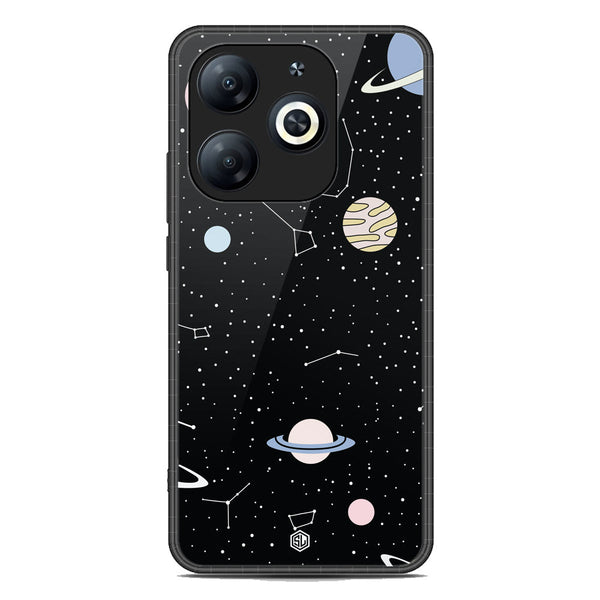 Space Series Soft Phone Case - Premium Glass Case - Design 1 - Tecno Pop 8