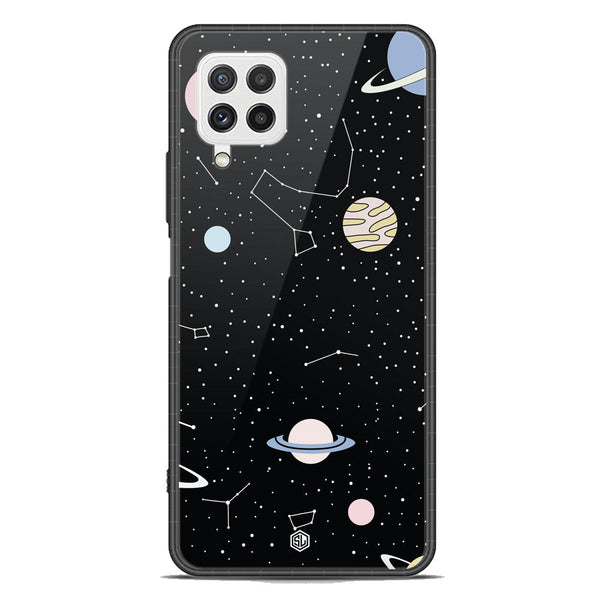 Space Series Soft Phone Case - Premium Glass Case - Design 1 - Samsung Galaxy M22