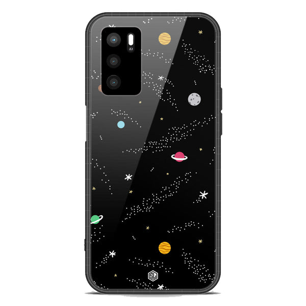 Space Series Soft Phone Case - Premium Glass Case - Design 2 - Oppo A16