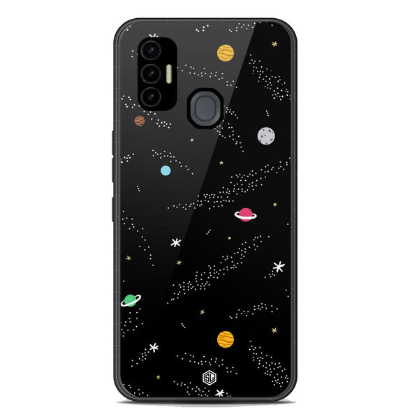 Space Series Soft Phone Case - Premium Glass Case - Design 2 - Tecno Spark 7