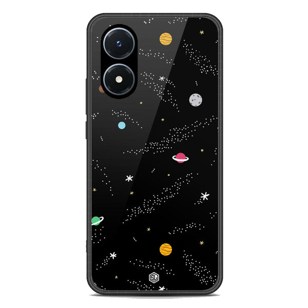 Space Series Soft Phone Case - Premium Glass Case - Design 2 - Vivo Y02s