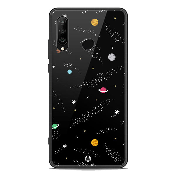 Space Series Soft Phone Case - Premium Glass Case - Design 2 - Huawei P30 lite