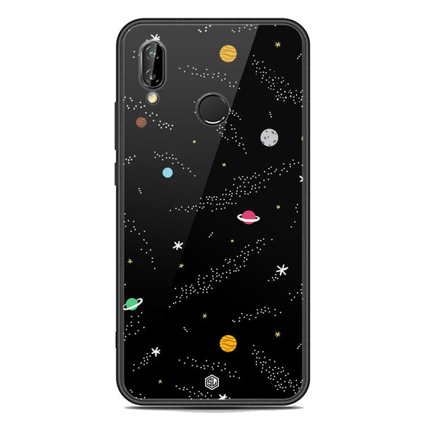 Space Series Soft Phone Case - Premium Glass Case - Design 2 - Huawei P20 Lite