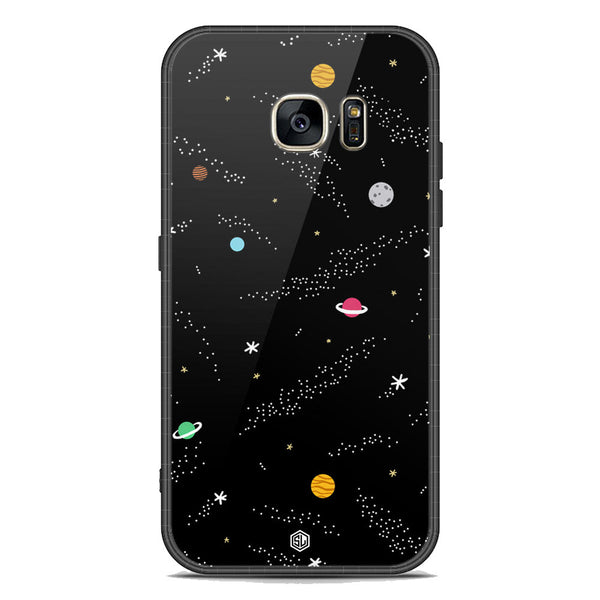 Space Series Soft Phone Case - Premium Glass Case - Design 2 - Samsung Galaxy S7