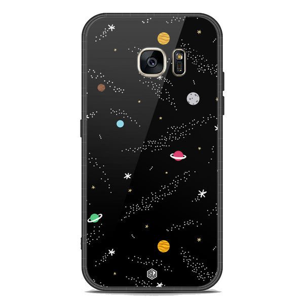 Space Series Soft Phone Case - Premium Glass Case - Design 2 - Samsung Galaxy S7