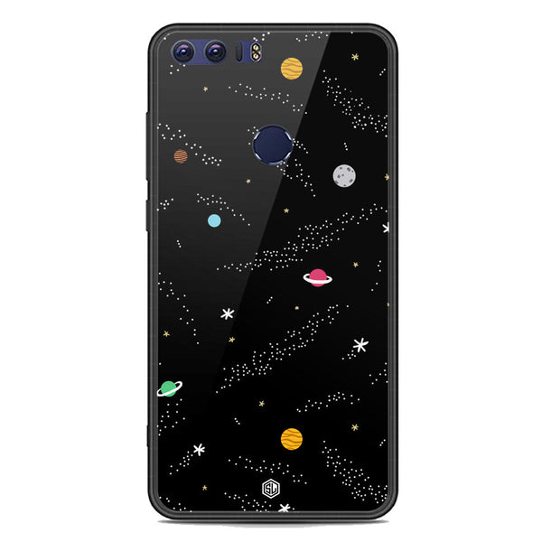 Space Series Soft Phone Case - Premium Glass Case - Design 2 - Huawei Honor 8