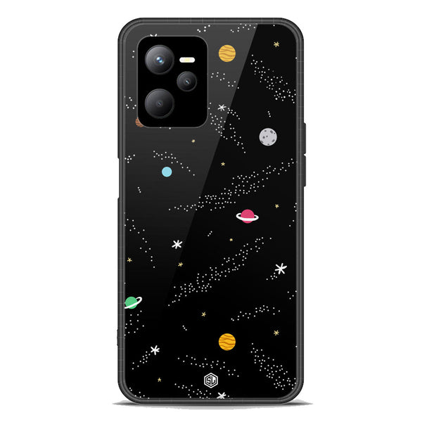 Space Series Soft Phone Case - Premium Glass Case - Design 2 - Realme V25