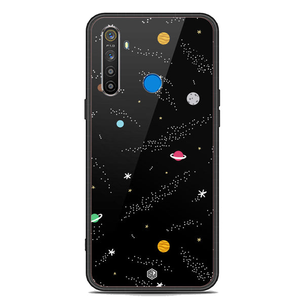 Space Series Soft Phone Case - Premium Glass Case - Design 2 - Realme 5i