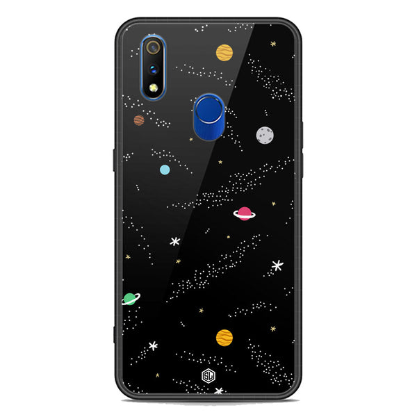 Space Series Soft Phone Case - Premium Glass Case - Design 2 - Realme 3 Pro