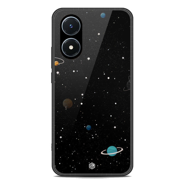 Space Series Soft Phone Case - Premium Glass Case - Design 3 - Vivo Y02s