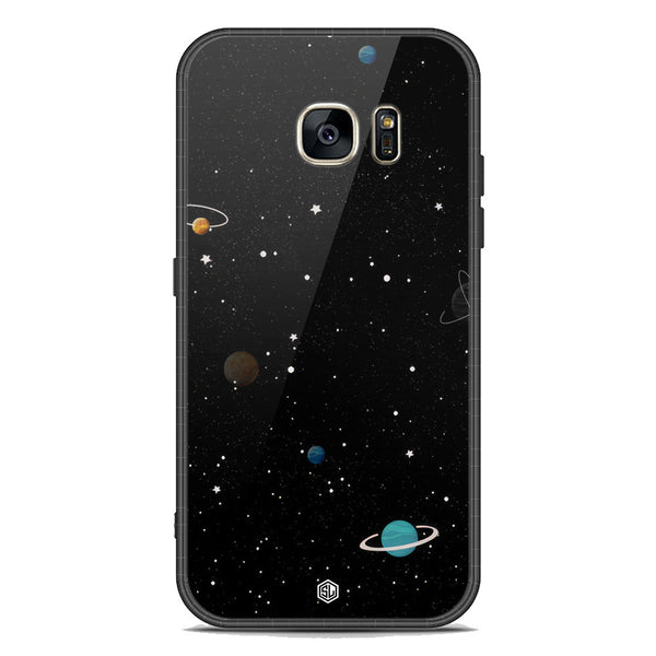 Space Series Soft Phone Case - Premium Glass Case - Design 3 - Samsung Galaxy S7