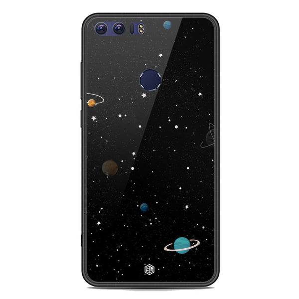 Space Series Soft Phone Case - Premium Glass Case - Design 3 - Huawei Honor 8