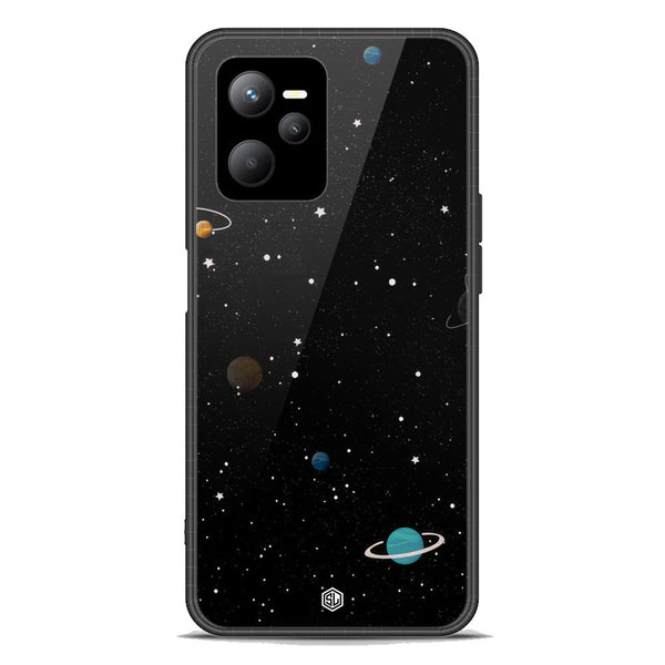 Space Series Soft Phone Case - Premium Glass Case - Design 3 - Realme V25