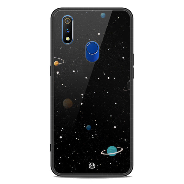 Space Series Soft Phone Case - Premium Glass Case - Design 3 - Realme 3 Pro