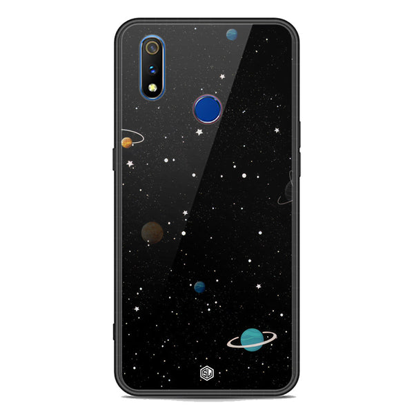 Space Series Soft Phone Case - Premium Glass Case - Design 3 - Realme 3i