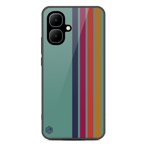 Retro Stripes Series Soft Phone Case - Metal Case - Design 5 - Infinix Smart 10