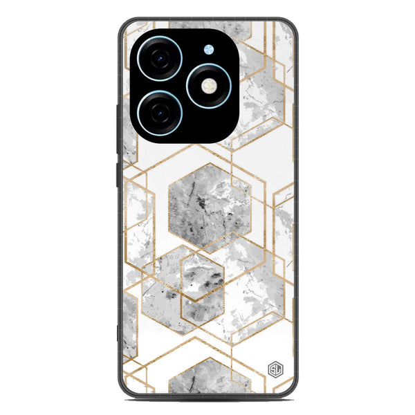 Stylish Marble Series Soft Phone Case - Metal Case - Design 2 - Tecno Spark 20C
