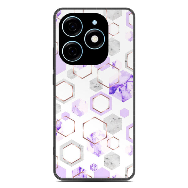 Stylish Marble Series Soft Phone Case - Metal Case - Design 5 - Tecno Spark 20C