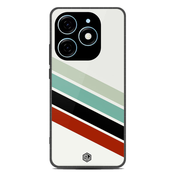 Retro Stripes Series Soft Phone Case - Metal Case - Design 2 - Tecno Spark 20
