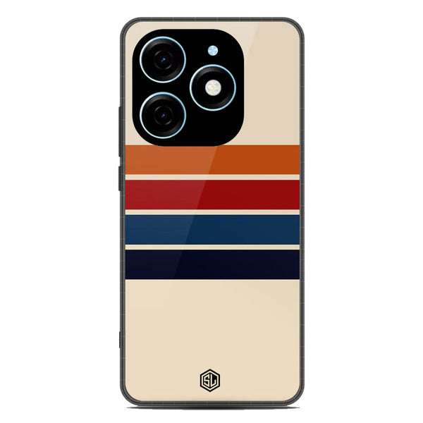 Retro Stripes Series Soft Phone Case - Metal Case - Design 3 - Tecno Spark 20
