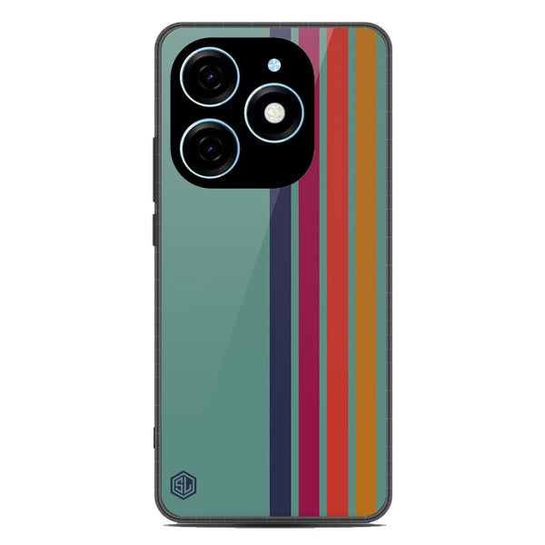 Retro Stripes Series Soft Phone Case - Metal Case - Design 5 - Tecno Spark 20