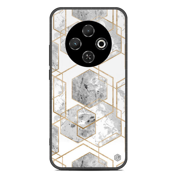 Stylish Marble Series Soft Phone Case - Metal Case - Design 2 - Tecno Spark 30C 4G