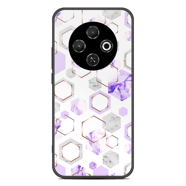 Stylish Marble Series Soft Phone Case - Metal Case - Design 5 - Tecno Spark 30C 4G