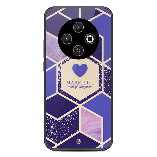 Happiness Series Soft Phone Case - Metal Case - Design 2 - Tecno Spark 30C 4G
