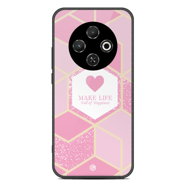 Happiness Series Soft Phone Case - Metal Case - Design 3 - Tecno Spark 30C 4G
