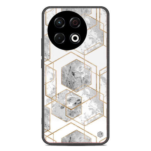 Stylish Marble Series Soft Phone Case - Metal Case - Design 2 - Tecno Spark 30 Pro