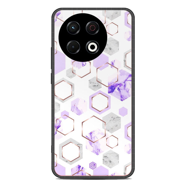 Stylish Marble Series Soft Phone Case - Metal Case - Design 5 - Tecno Spark 30 Pro