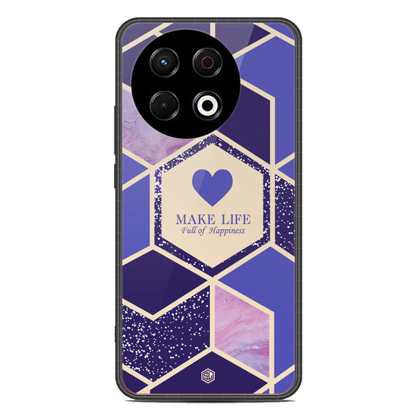 Happiness Series Soft Phone Case - Metal Case - Design 2 - Tecno Spark 30 Pro