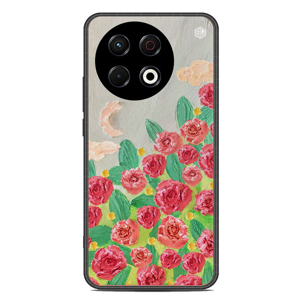 Floral Series Soft Phone Case - Metal Case - Design 10 - Tecno Spark 30 Pro