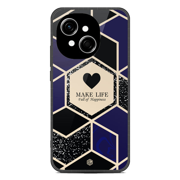 Happiness Series Soft Phone Case - Metal Case - Design 1 - Tecno Pop 9