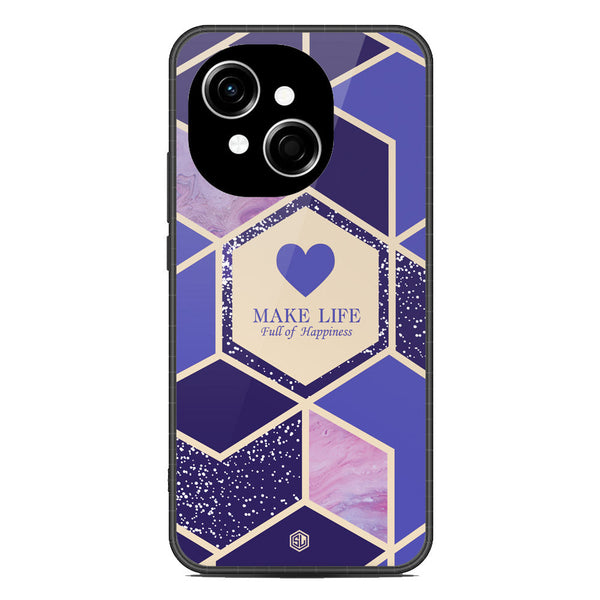 Happiness Series Soft Phone Case - Metal Case - Design 2 - Tecno Spark Go 1
