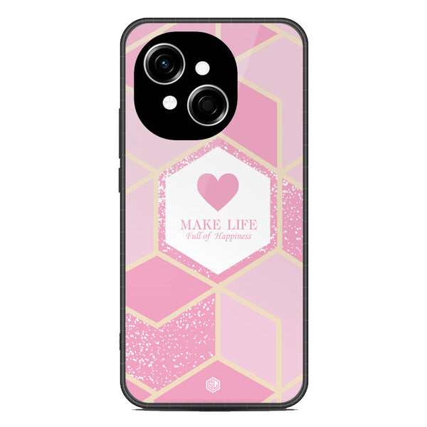 Happiness Series Soft Phone Case - Metal Case - Design 3 - Tecno Pop 9