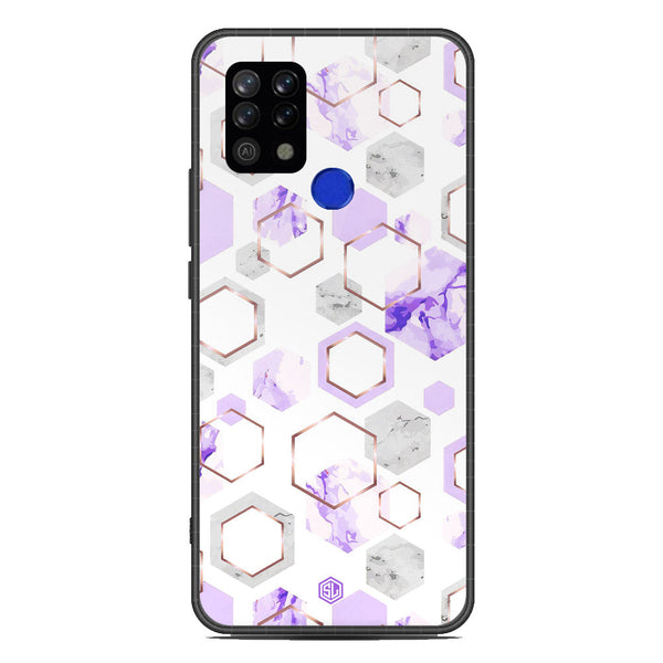 Stylish Marble Series Soft Phone Case - Metal Case - Design 5 - Tecno Pova