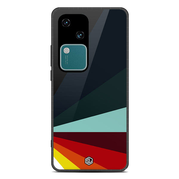 Retro Stripes Series Soft Phone Case - Premium Glass Case - Design 1 - Vivo V30