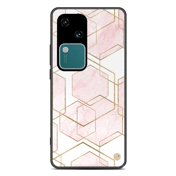 Stylish Marble Series Soft Phone Case - Premium Glass Case - Design 3 - Vivo V30