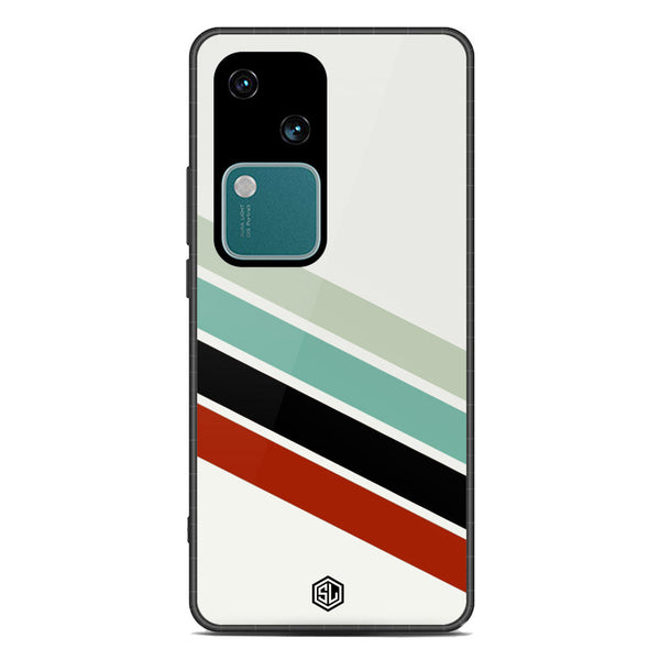 Retro Stripes Series Soft Phone Case - Premium Glass Case - Design 2 - Vivo V30