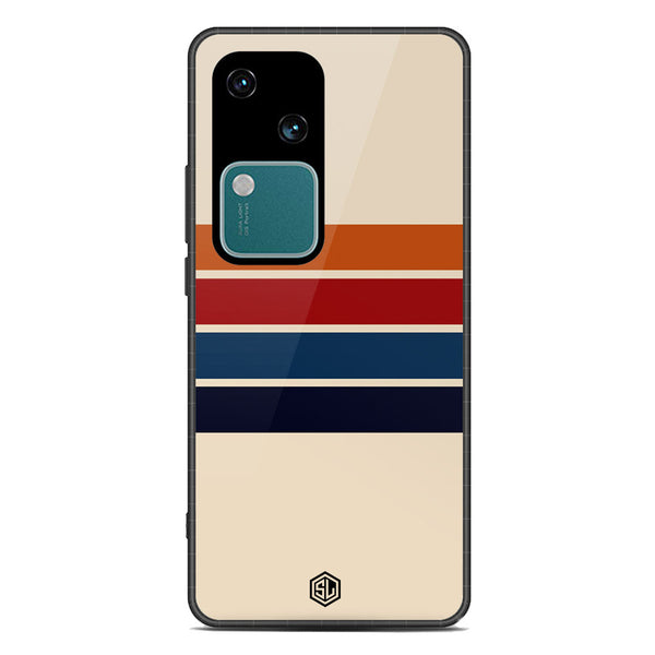 Retro Stripes Series Soft Phone Case - Premium Glass Case - Design 3 - Vivo V30